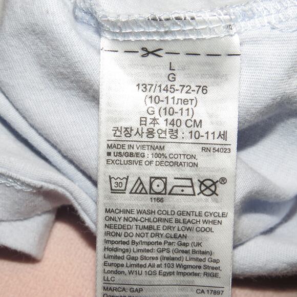 Gap Light Blue Peter Pan Collar Girls Polo Short Sleeve Shirt - Picture 6 of 6